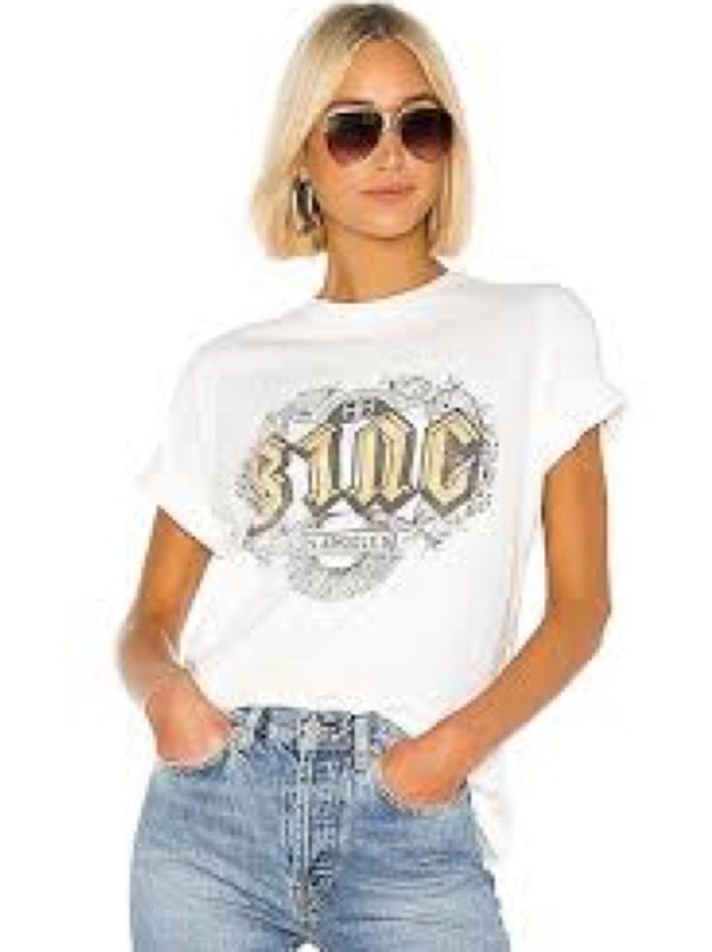 Anine Bing Cream Short Sleeve Tee - S/P